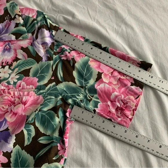 Vintage Hilo Hattie Pink Floral Hawaiian Shirt Men's Large Cotton Rayon Made USA - Picture 8 of 8